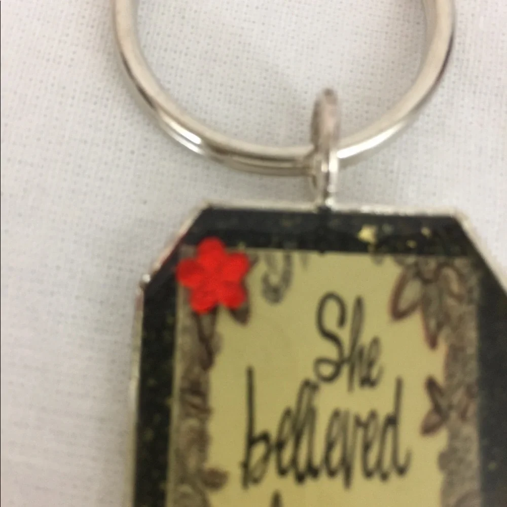 Girl Power Keychain She Believed She Could Key Ring